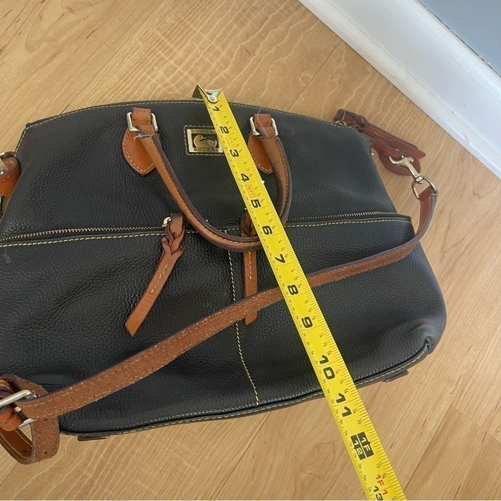 Dooney & Bourke Dillen Pebbled Leather Double Pockets Handbag Black Hobo Bag - Picture 14 of 14